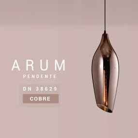 Pendente Arum Ø14X40Cm Metal Preto / Cobre 1 X E27 |Opus Dn 38629 (Preto / Cobre)