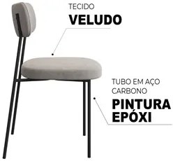 Cadeira Estofada Milli Veludo 401 F02 Cappucino - Mpozenato