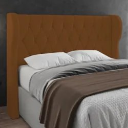 Cabeceira Casal Queen Cama Box 160cm Malva Z04 Veludo Terracota - Mpoz