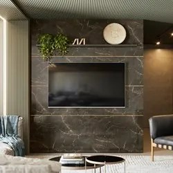 Painel para TV 75 Polegadas 208cm Piso ao Teto André M01 Jade/Oliva -