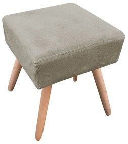 Puff Banqueta Decorativo Pé Palito Natural Ibiza Suede D03 - D'Rossi - Marrom Rato