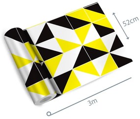 Papel de parede adesivo amarelo preto e branco