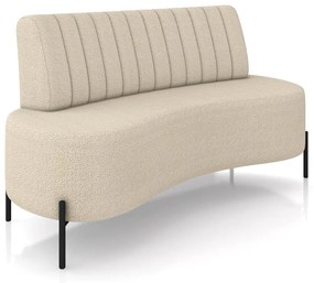 Sofá 2 Lugares Living 160cm Pé Ferro Pto Maraú Bouclê K01 - D'Rossi - Creme