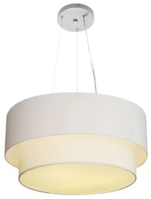 Lustre Pendente Duplo Cilíndrico Vivare Md-4061 Cúpula em Tecido 50x40cm - Bivolt