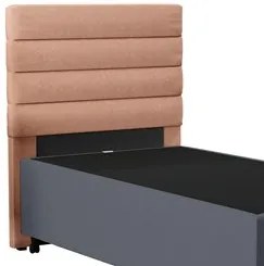 Cabeceira com Base para Cama Box Solteiro 88x188cm Hit ID5 Linho Rosê/