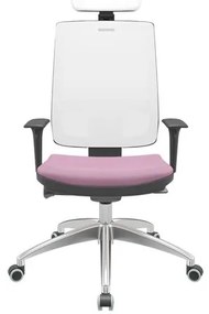 Cadeira Office Brizza Tela Branca Com Encosto Assento Vinil Lilás Autocompensador 126cm - 63286 Sun House