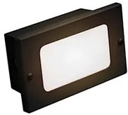 Balizador Led De Embutir Vidro Aluminio Preto 3w 2700k Ip65