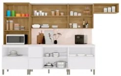 Armário de Cozinha CP04 Com Tampo 120cm Minsk Z06 Branco/Soft - Mpozen