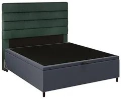 Cabeceira com Base Cama Box Baú Casal 138x188cm Hit ID5 Linho Verde/Su