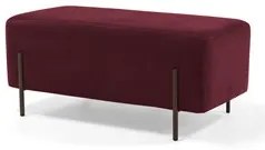 Puff Decorativo 90cm Base Aço Status C-278 Veludo Marsala - Domi