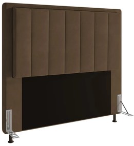 Cabeceira Opala Para Cama Box king 195 cm Suede - D'Rossi - Marrom