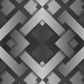 Papel de Parede Geométrico Abstrato Cinza e Preto
