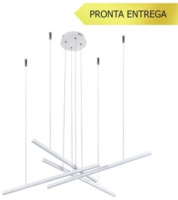 Pendente Bastoni 120X120Cm Led 60W 3000K Bivolt Branco - Usina Imports... (Branco)