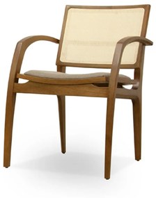 Cadeira com Braço Magnolia Encosto Palha Natural Estrutura Madeira de Manejo