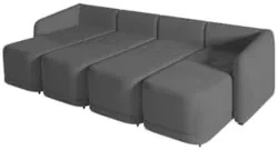 Sofá Cama Casal para Sala 356cm Polska Z08 Veludo Cinza Escuro - Mpoze