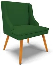 Cadeira Estofada para Sala de Jantar Pés Palito Lia Veludo Verde Luxo