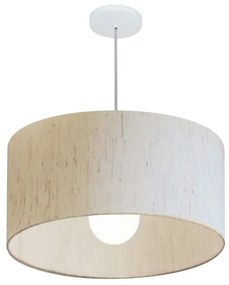 Lustre Pendente Cilíndrico Vivare Md-4207 Cúpula em Tecido 55x25cm - Bivolt