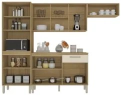 Cozinha Compacta Com Balcão 251cm Louis Plus Freijó/Soft Z06 - Mpozena
