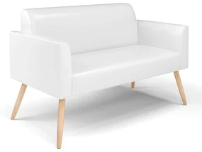 Sofá Namoradeira Pés Palito Natural Marisa Corano D03 - D'Rossi - Branco