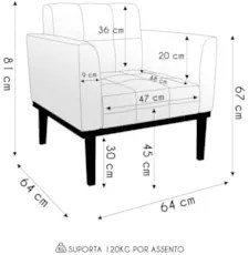 Poltrona Para Sala Base Madeira Castanho Ana Bouclé Rosê - Ibiza