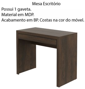 Mesa para Escritório Home Office ME4107 MDP Rustico G69 - Gran Belo