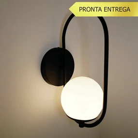 Arandela Elo 12X16X35Cm Aluminio E Globo 01Xg9 - Qimporta Ar2302 (PRETO)