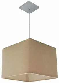 Lustre Pendente Quadrado Vivare Md-4059 Cúpula em Tecido 21/35x35cm - Bivolt