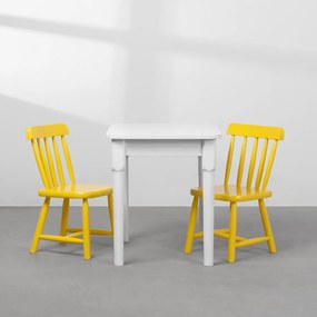 Conjunto Mesa Mia com 2 Cadeiras Mia Infantil – Amarelo