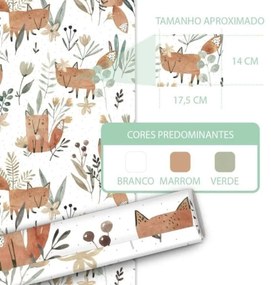 Papel Infantil Adesivo Desenho Raposinha Quarto De Criança