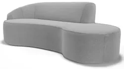 Sofá Living 4 Lugares 280cm Braço Esquerdo Mozart D06 Bouclê Cinza -