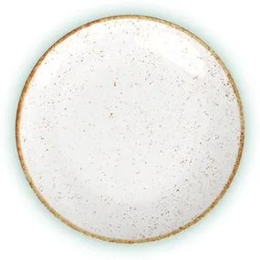 Prato Raso Tramontina Rústico Marrom em Porcelana Decorada 28 cm