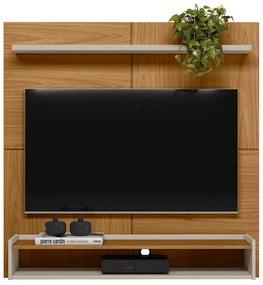 Painel Decorativo Castela MDP TV até 50 Polegadas com Prateleira Nature/Off White G77 - Gran Belo