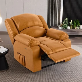 Poltrona do Papai Reclinável Sala de Cinema Madrid Power Touch Massagem USB PU Whisky G23 - Gran Belo