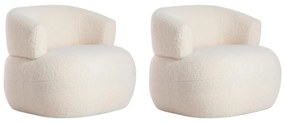 Kit 2 Poltronas Decorativa Sala de Estar Recepção Suiça Bouclé - ADJ Decor