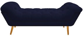 Calçadeira Estofada Veneza 140 cm Casal Corano Azul Marinho - ADJ Decor