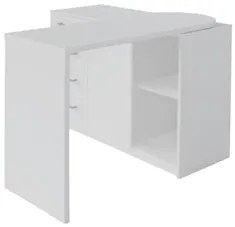 Mesa Escrivaninha Lagan e Estante Livreiro 90x187cm Lean A06 Branco -