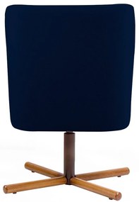 Poltrona Decorativa Sala de Estar Giratória Xis Megara Veludo Azul Marinho G15 - Gran Belo