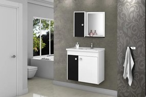 Conjunto Para Banheiro Munique Branco Com Preto – Bechara Móveis