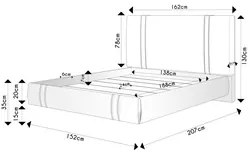 Cama Casal Flutuante Com Cabeceira 140cm Lyra S05 Linho Marrom - Mpoze