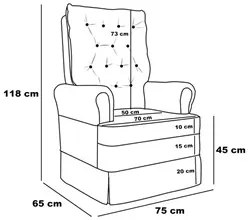 Kit 02 Poltronas de Amamentação e Descanso Com Balanço Laís G05 Linho