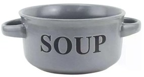 Bowl Soup em Porcelana Cor Cinza Claro com Alca