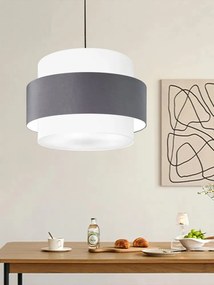 Lustre Para Sala de Jantar Vivare Md-4393 Cúpula em Tecido 45cm