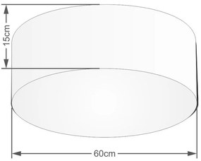 Plafon Cilíndrico Md-3006 Cúpula em Tecido 60x15cm Algodão Crú - Bivolt