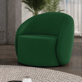 Poltrona Decorativa Orgânica Giratória Lua Suede D03 - D'Rossi - Verde