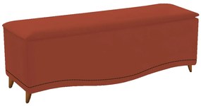 Calçadeira Estofada Yasmim 90 cm Solteiro Suede Terracota - ADJ Decor
