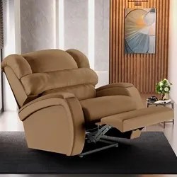 Poltrona do Papai Reclinável Kalie Power Touch Massagem FH9 PU Caramel