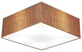 Plafon Quadrado Md-3059 Cúpula em Tecido 15/80x80cm Palha - Bivolt