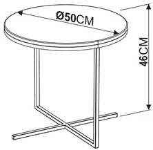 Mesa de Centro Redonda Média Volpi 24815 Branco Base Cobre - Artesano