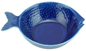 Jogo Bowl Cerâmica Peixe 4 Peças Ocean Azul 20x14cm 28099 Bon Gourmet