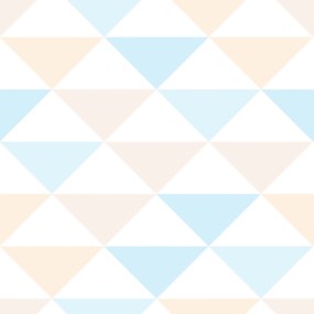 Adesivo geométrico triângulo azul branco e creme